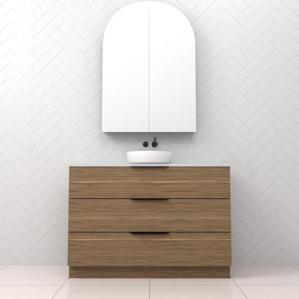 Celeste Trio - 1200mm Tuscan Oak Freestanding Vanity