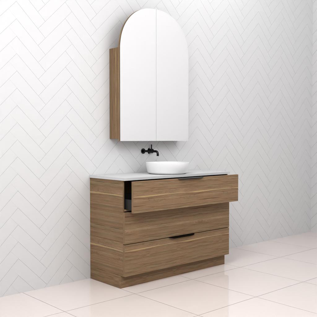 Celeste Trio - 1200mm Tuscan Oak Freestanding Vanity