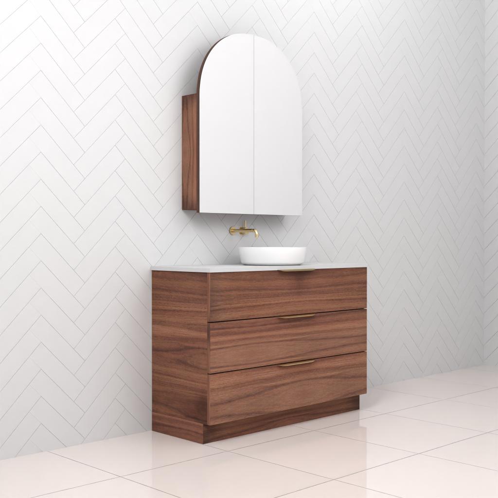 Celeste Trio - 1200mm Walnut Freestanding Vanity