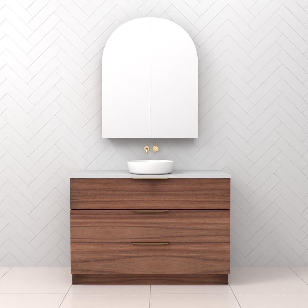 Celeste Trio - 1200mm Walnut Freestanding Vanity
