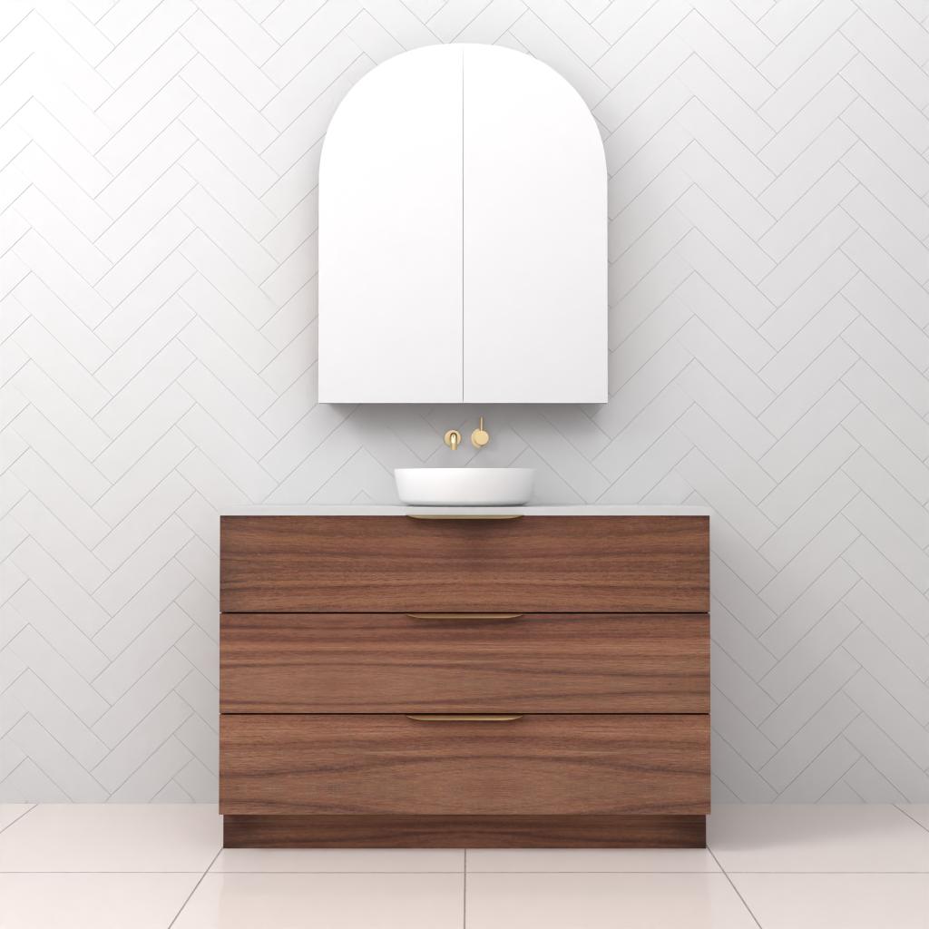 Celeste Trio - 1200mm Walnut Freestanding Vanity