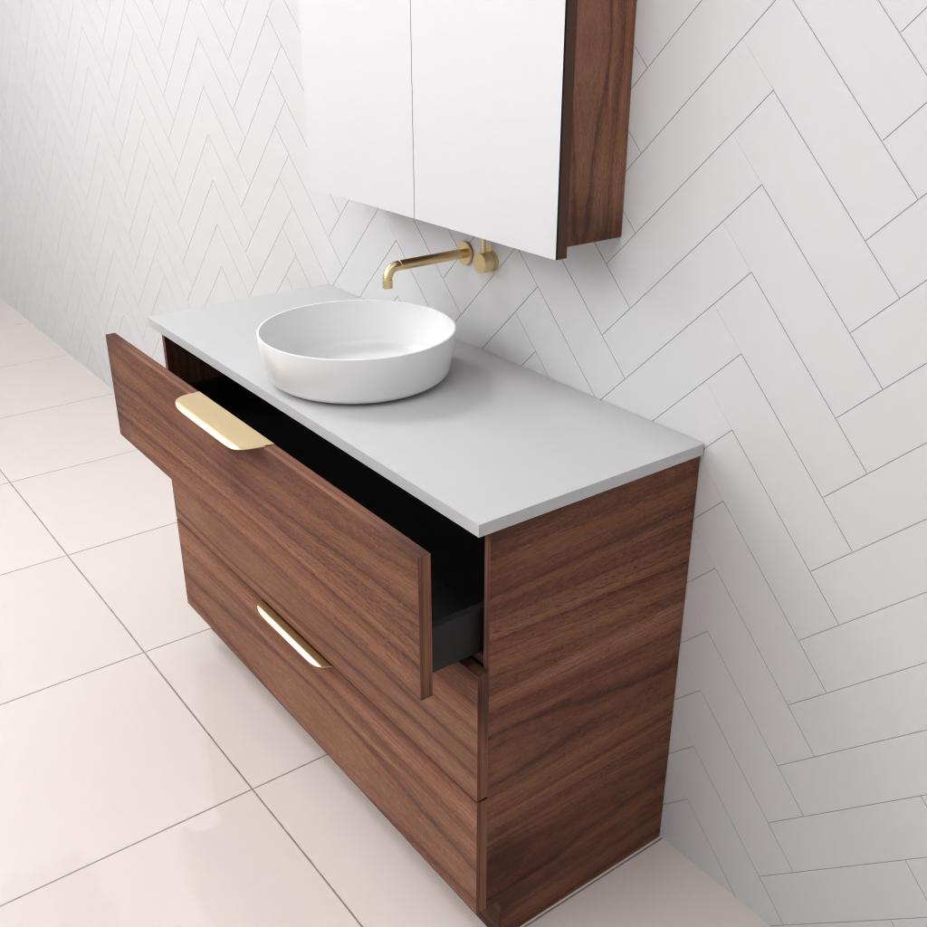 Celeste Trio - 1200mm Walnut Freestanding Vanity
