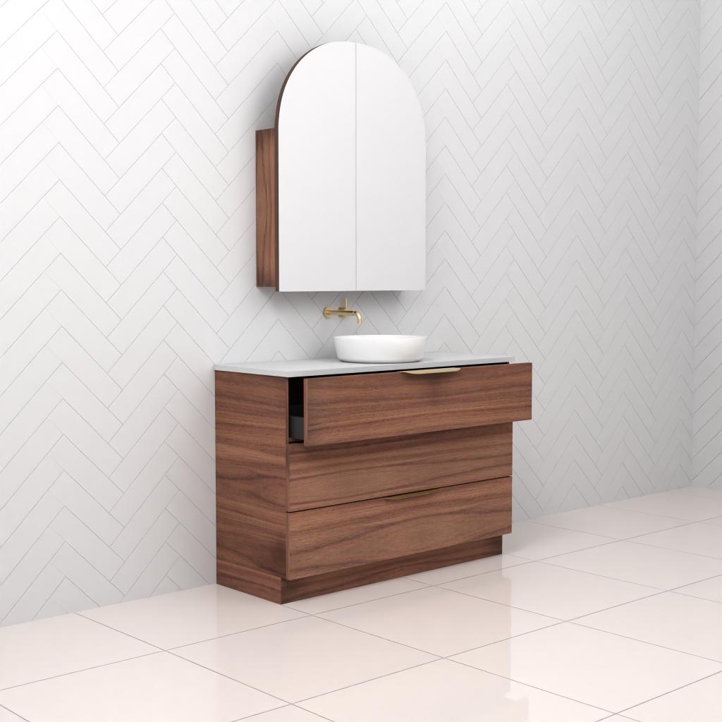 Celeste Trio - 1200mm Walnut Freestanding Vanity