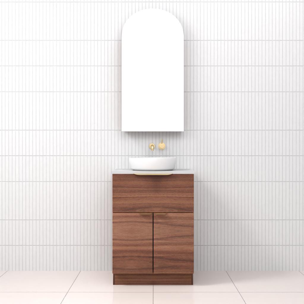 Marlee - 600mm Walnut Freestanding Vanity