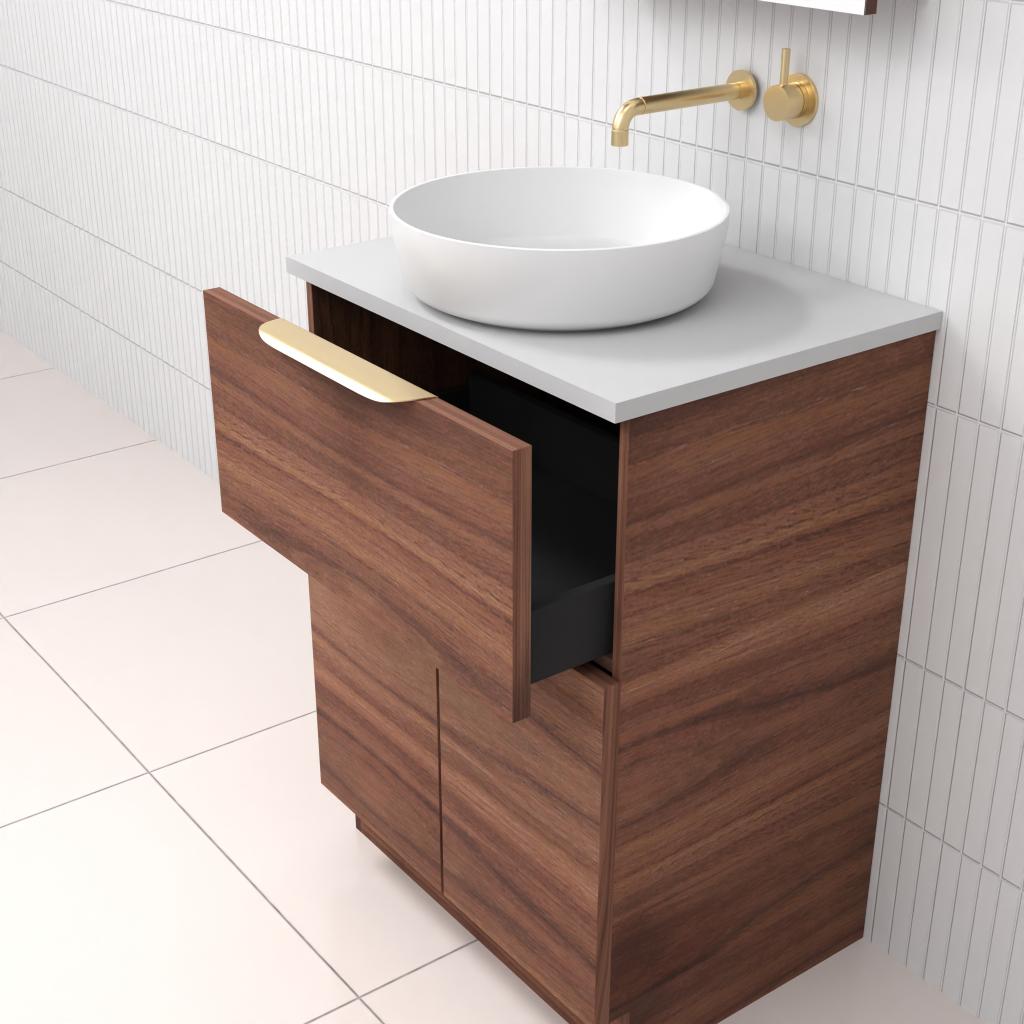Marlee - 600mm Walnut Freestanding Vanity