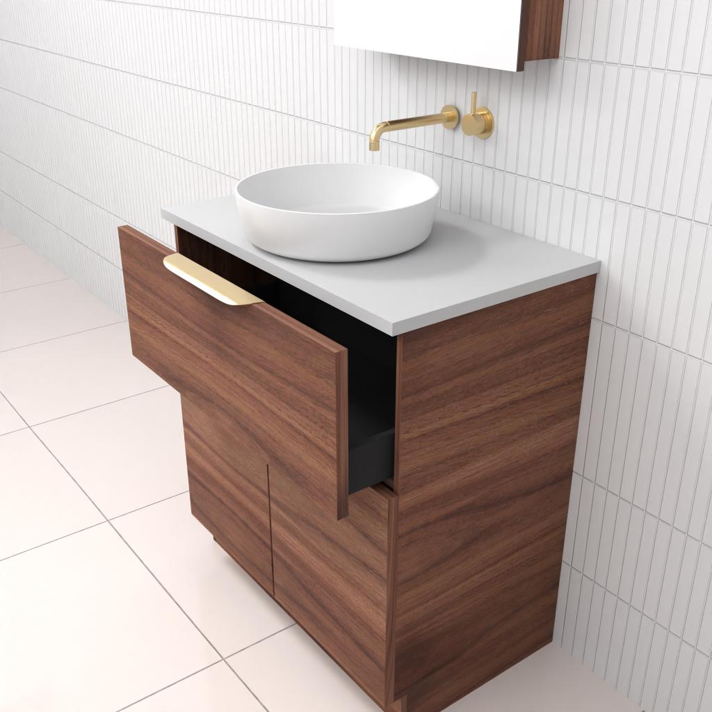 Marlee - 750mm Walnut Freestanding Vanity