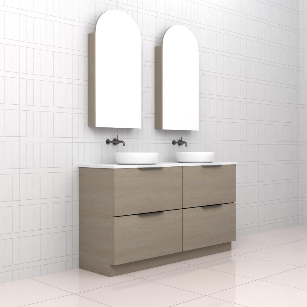 Celeste Duo - 1500mm Smoked Ash Freestanding Vanity