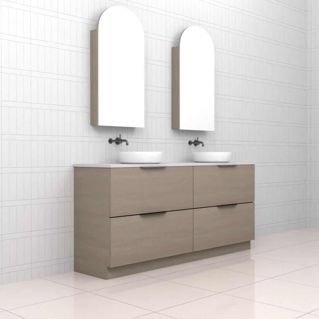 Celeste Duo - 1800mm Smoked Ash Freestanding Vanity