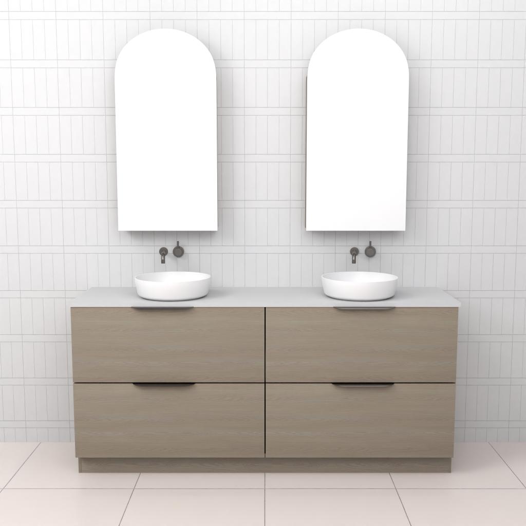 Celeste Duo - 1800mm Smoked Ash Freestanding Vanity