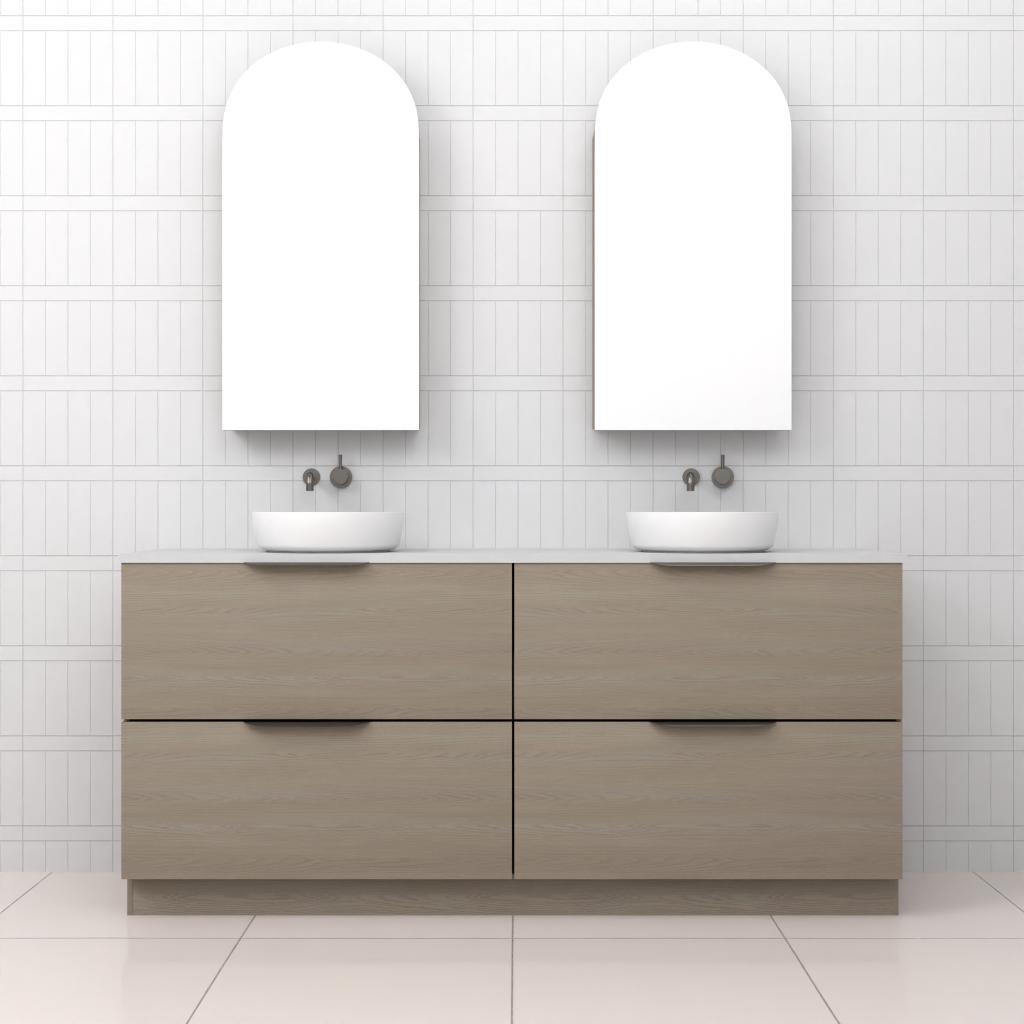 Celeste Duo - 1800mm Smoked Ash Freestanding Vanity
