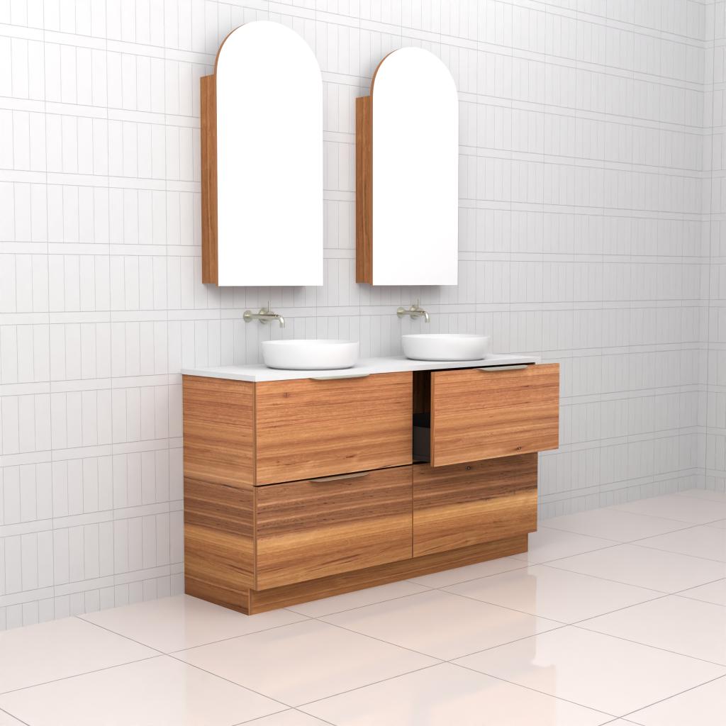 Celeste Duo - 1500mm Blackbutt Freestanding Vanity