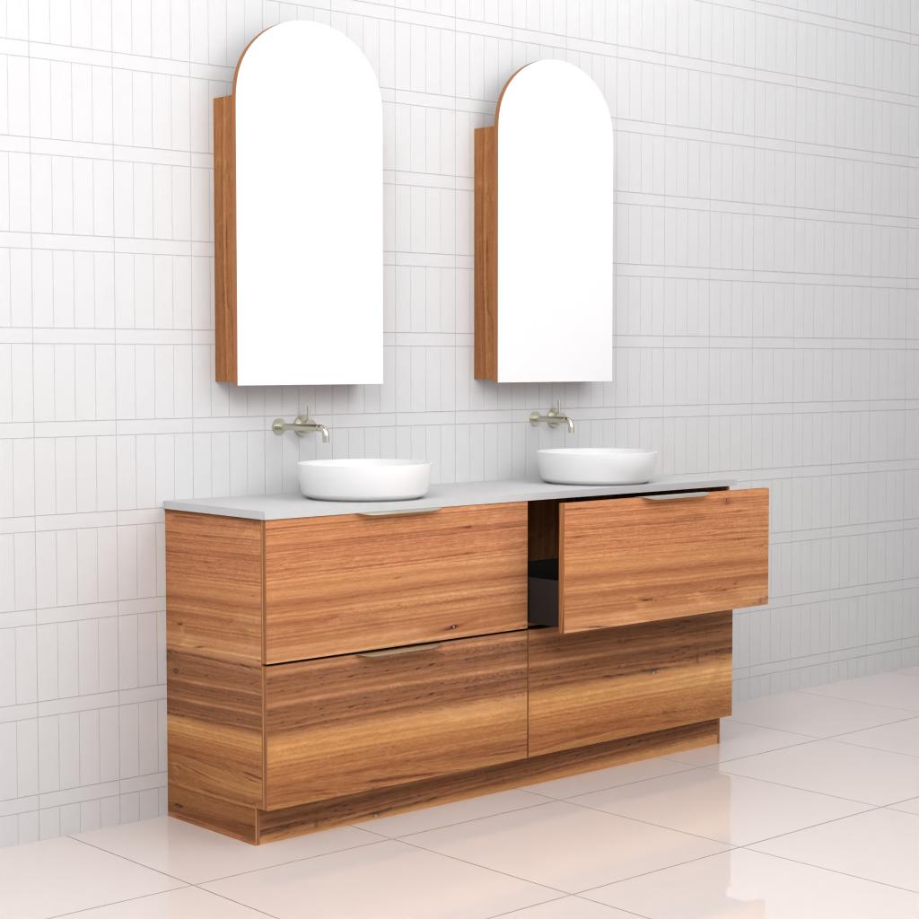 Celeste Duo - 1800mm Blackbutt Freestanding Vanity