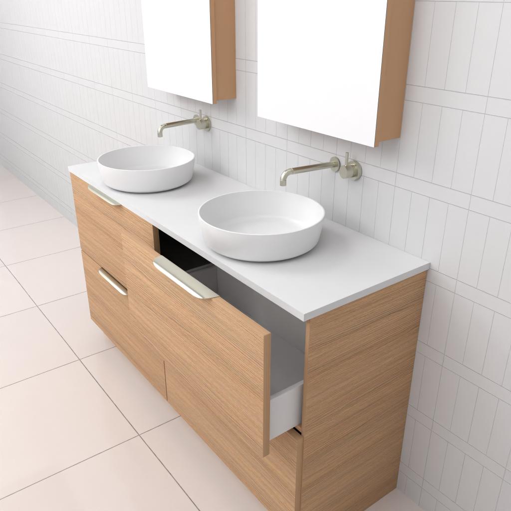 Celeste Duo - 1500mm Nordic Oak Freestanding Vanity
