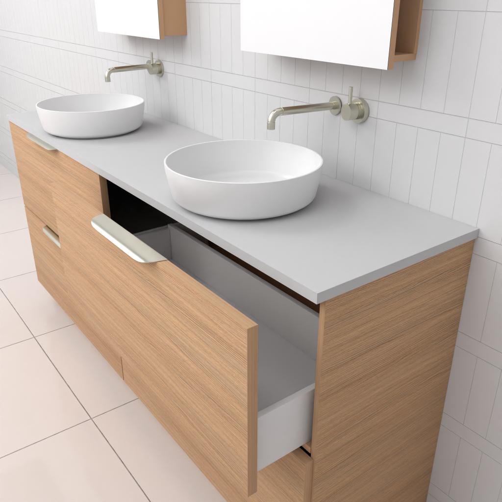 Celeste Duo - 1800mm Nordic Oak Freestanding Vanity