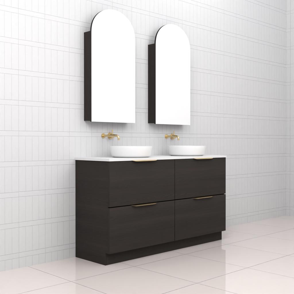 Celeste Duo - 1500mm Smoked Onyx Freestanding Vanity