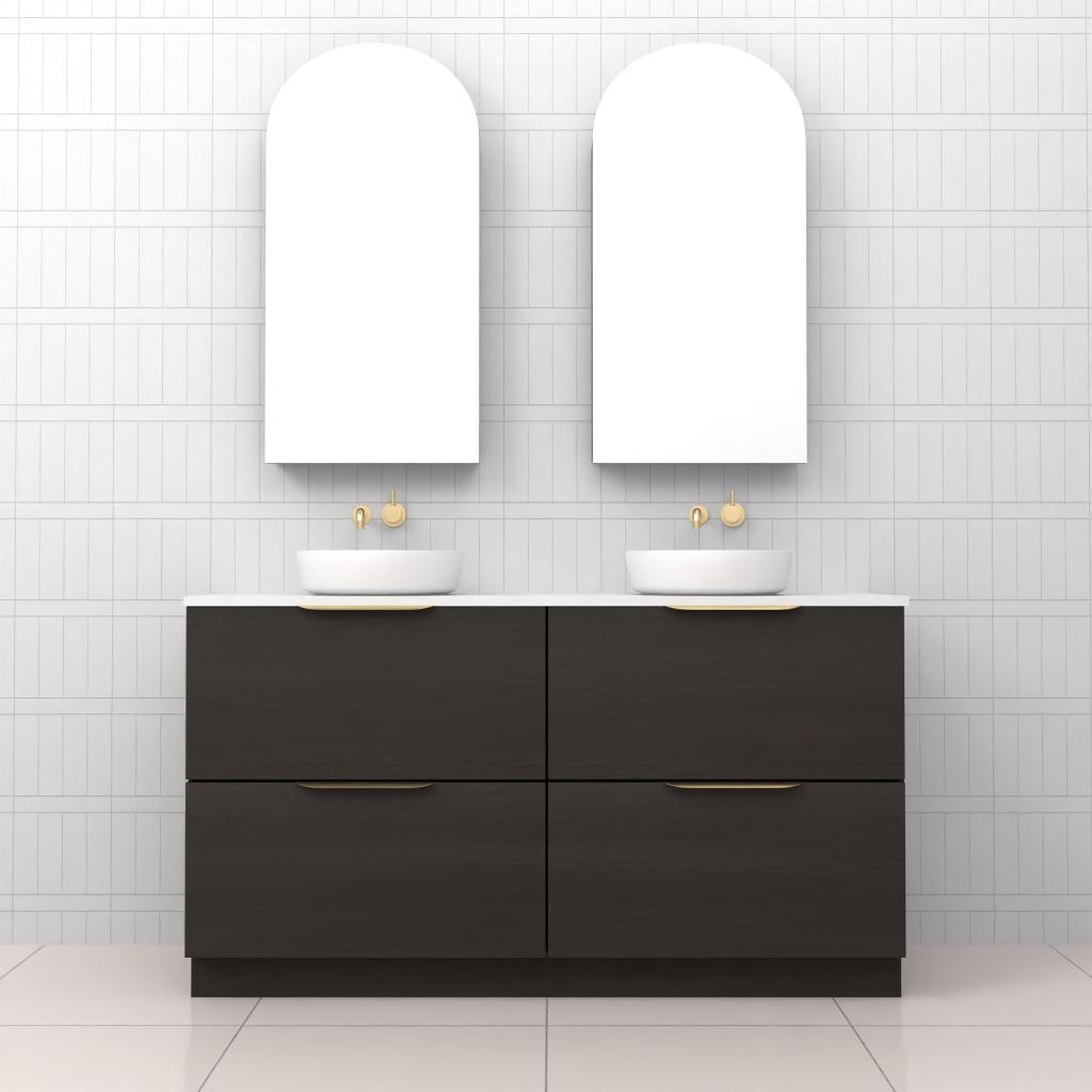 Celeste Duo - 1500mm Smoked Onyx Freestanding Vanity