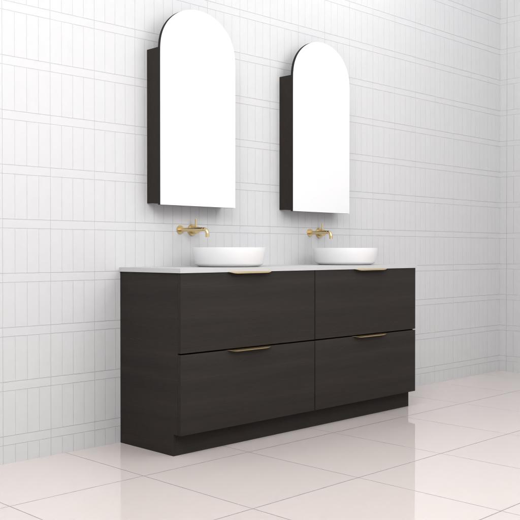 Celeste Duo - 1800mm Smoked Onyx Freestanding Vanity