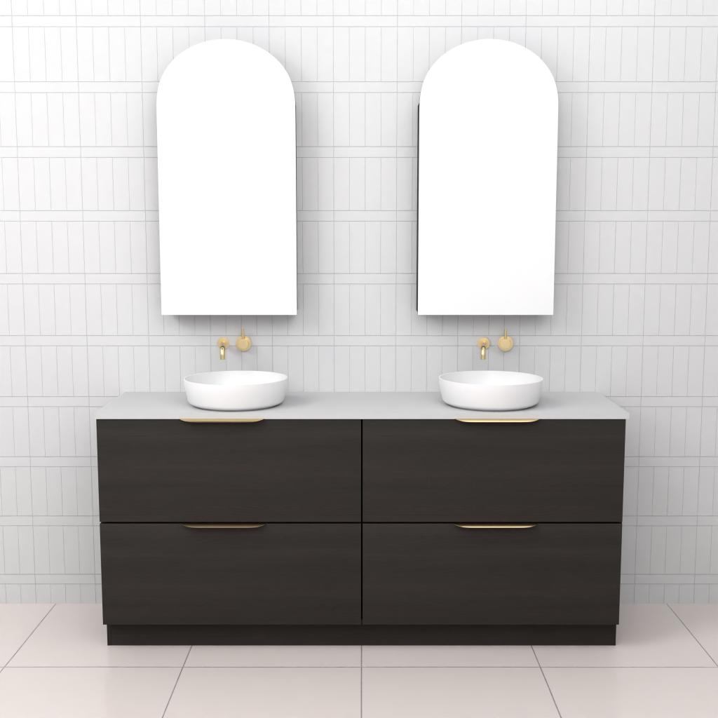 Celeste Duo - 1800mm Smoked Onyx Freestanding Vanity