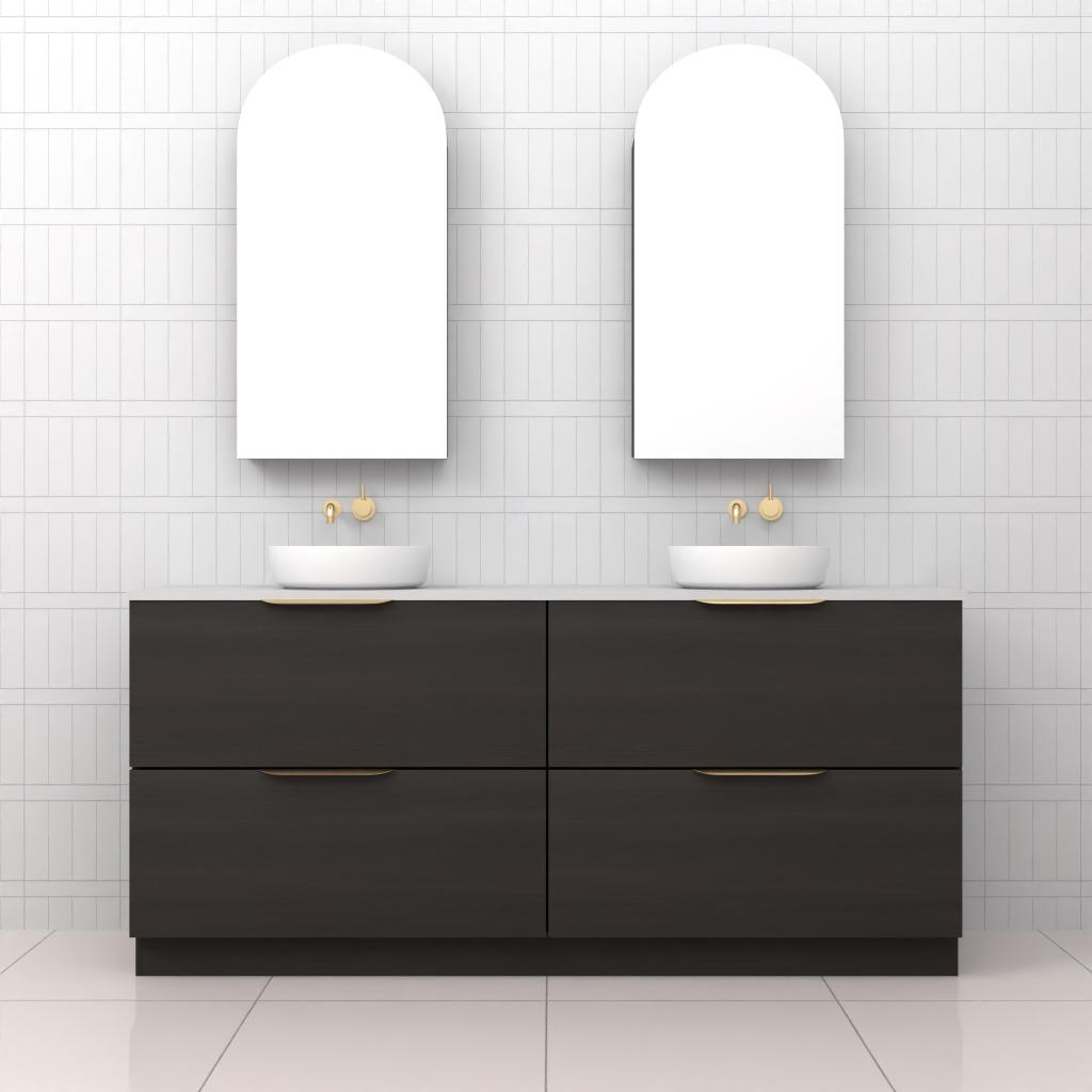Celeste Duo - 1800mm Smoked Onyx Freestanding Vanity