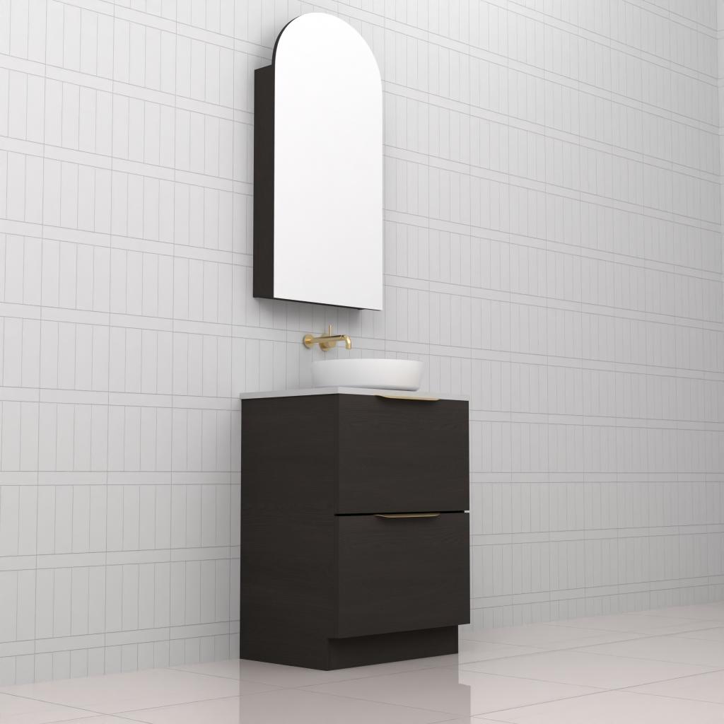 Celeste Duo - 600mm Smoked Onyx Freestanding Vanity