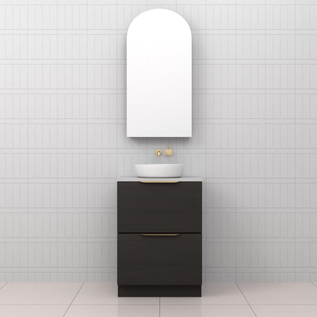 Celeste Duo - 600mm Smoked Onyx Freestanding Vanity