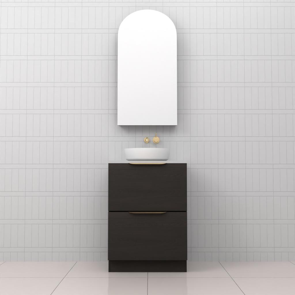 Celeste Duo - 600mm Smoked Onyx Freestanding Vanity