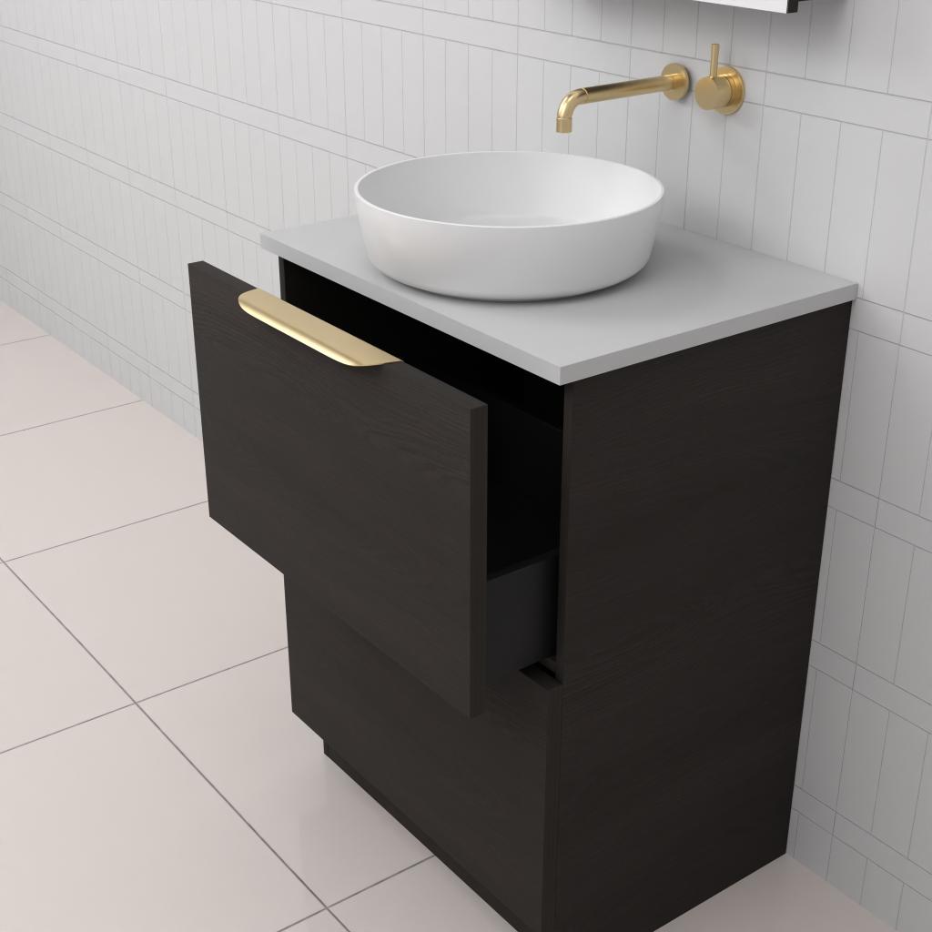 Celeste Duo - 600mm Smoked Onyx Freestanding Vanity