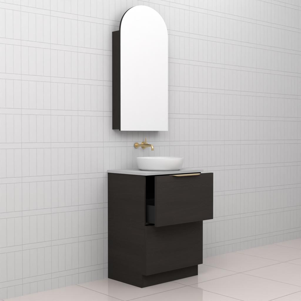 Celeste Duo - 600mm Smoked Onyx Freestanding Vanity