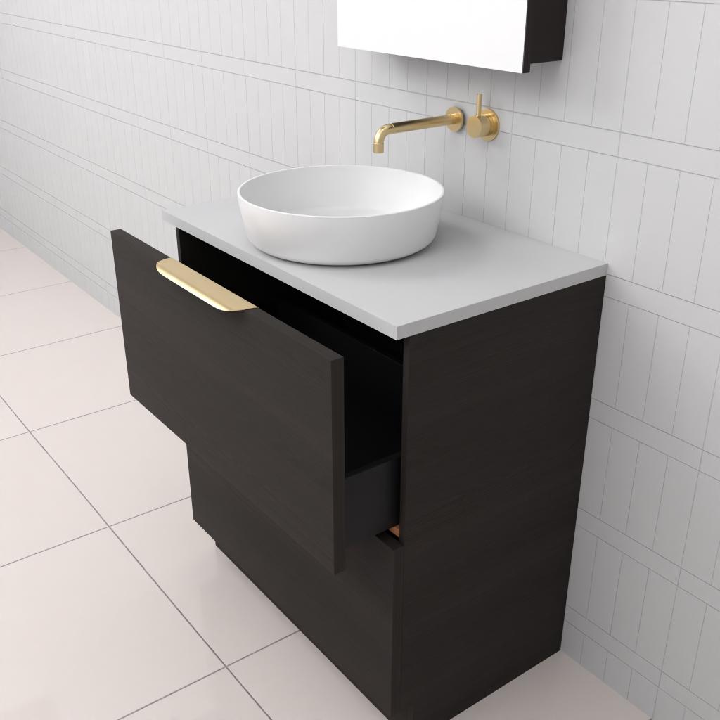 Celeste Duo - 750mm Smoked Onyx Freestanding Vanity