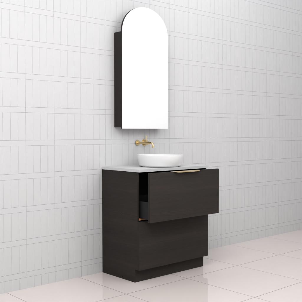 Celeste Duo - 750mm Smoked Onyx Freestanding Vanity