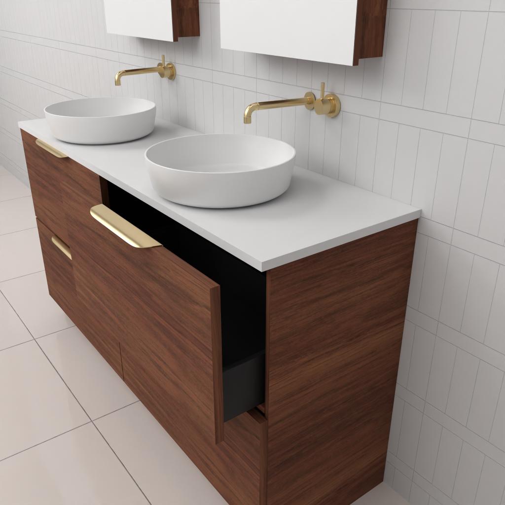 Celeste Duo - 1500mm Tasmanian Blackwood Freestanding Vanity