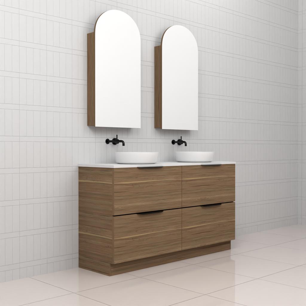 Celeste Duo - 1500mm Tuscan Oak Freestanding Vanity