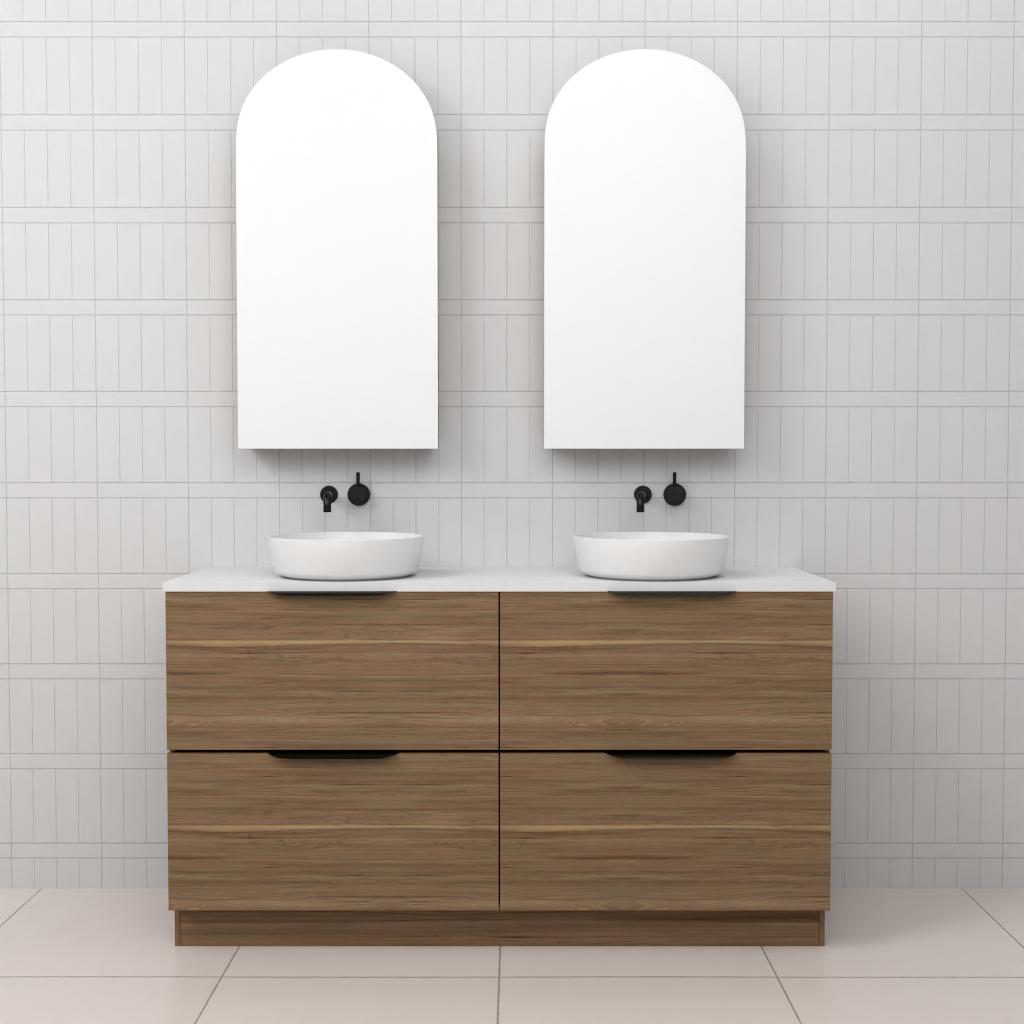 Celeste Duo - 1500mm Tuscan Oak Freestanding Vanity