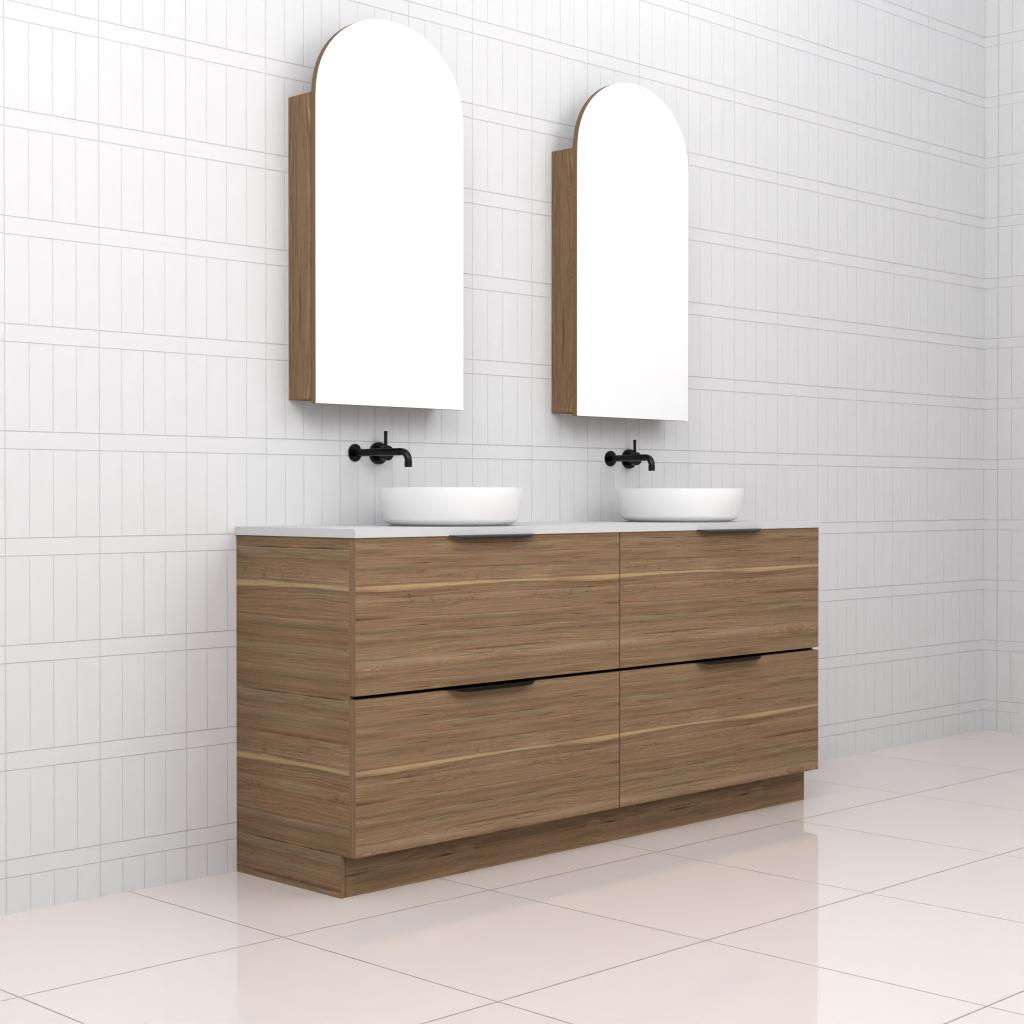 Celeste Duo - 1800mm Tuscan Oak Freestanding Vanity