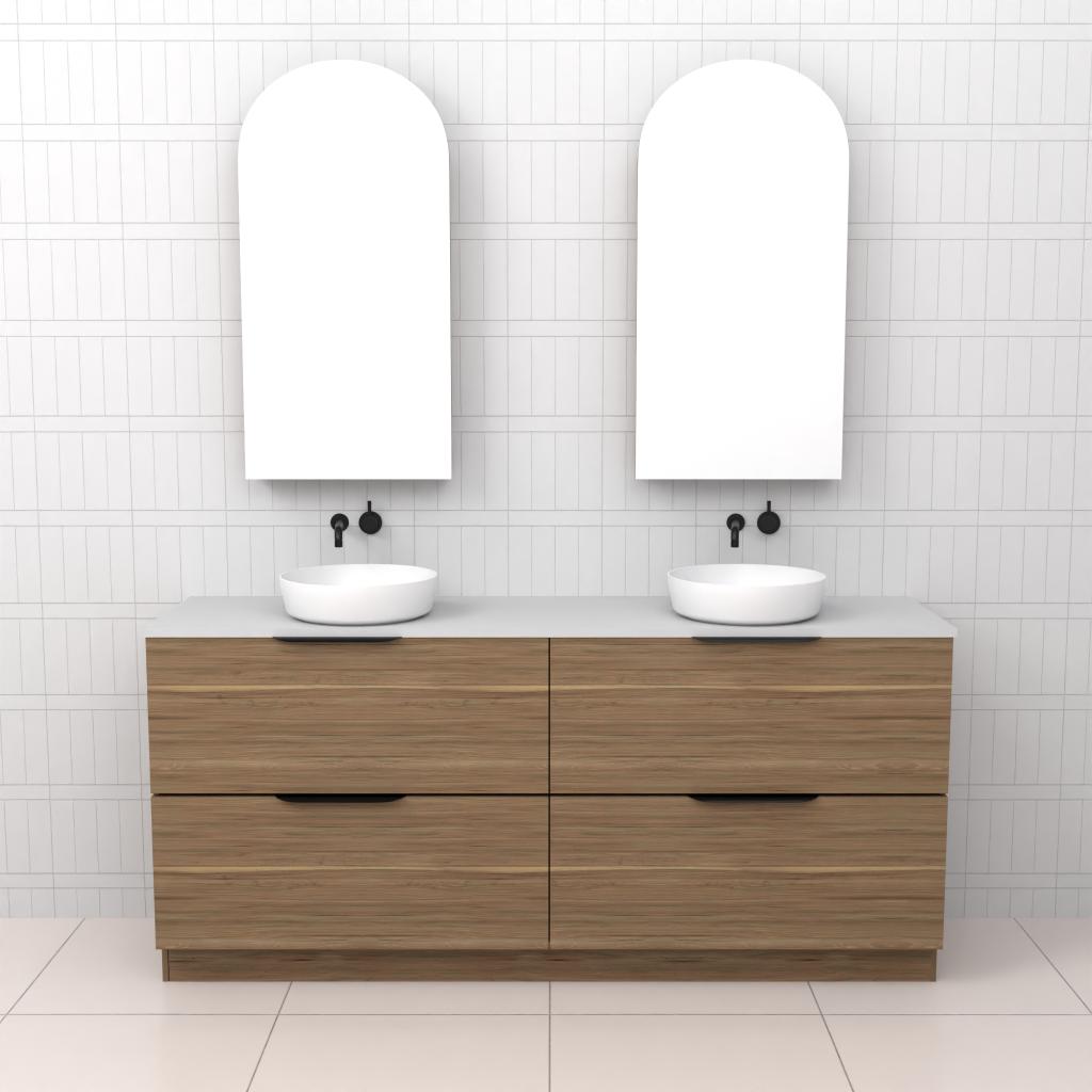 Celeste Duo - 1800mm Tuscan Oak Freestanding Vanity