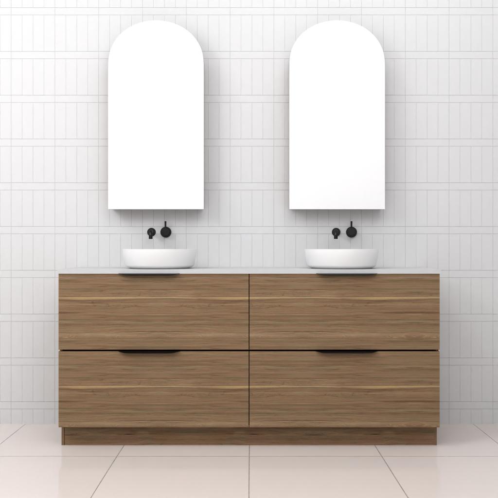 Celeste Duo - 1800mm Tuscan Oak Freestanding Vanity