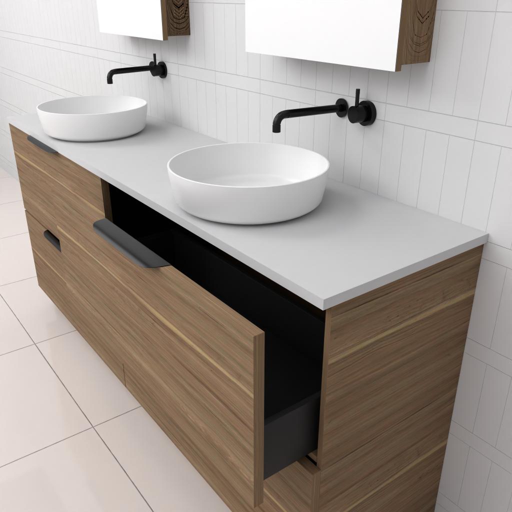 Celeste Duo - 1800mm Tuscan Oak Freestanding Vanity