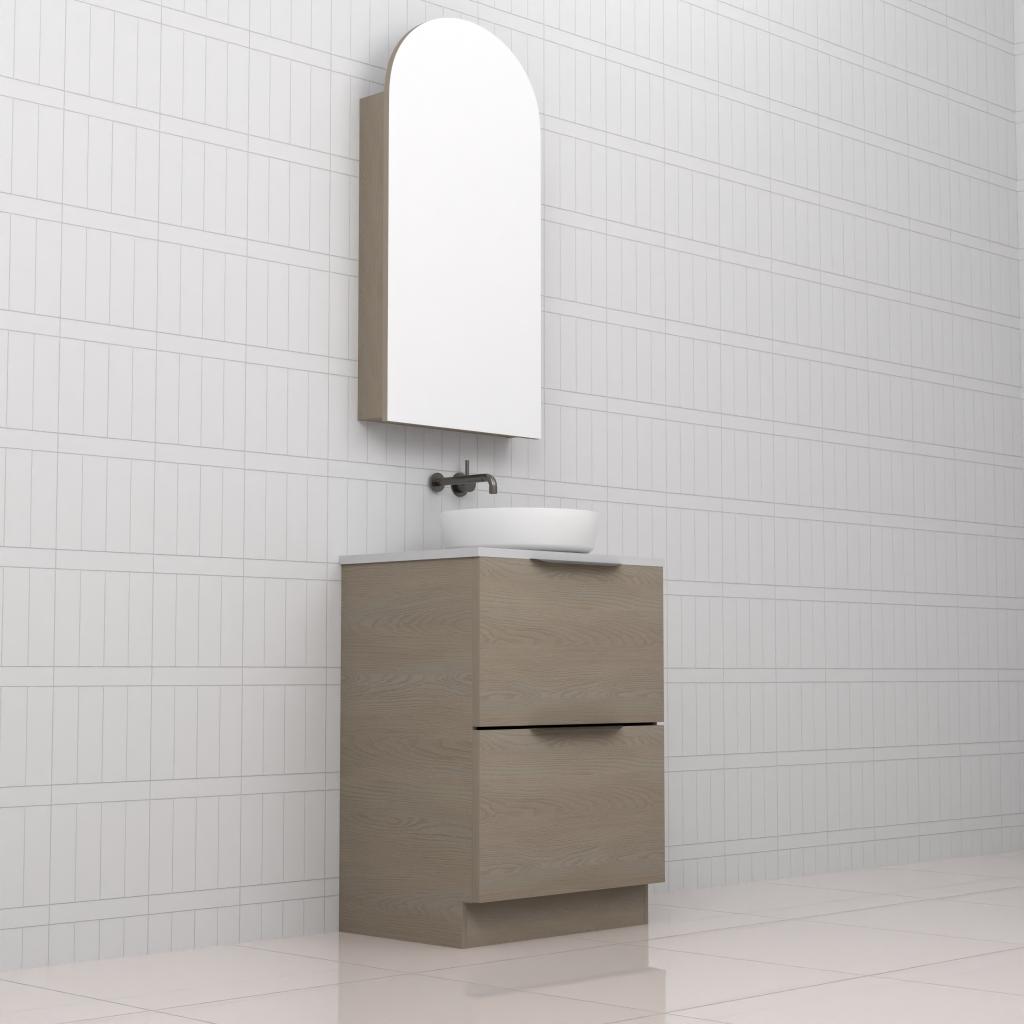 Celeste Duo - 600mm Smoked Ash Freestanding Vanity