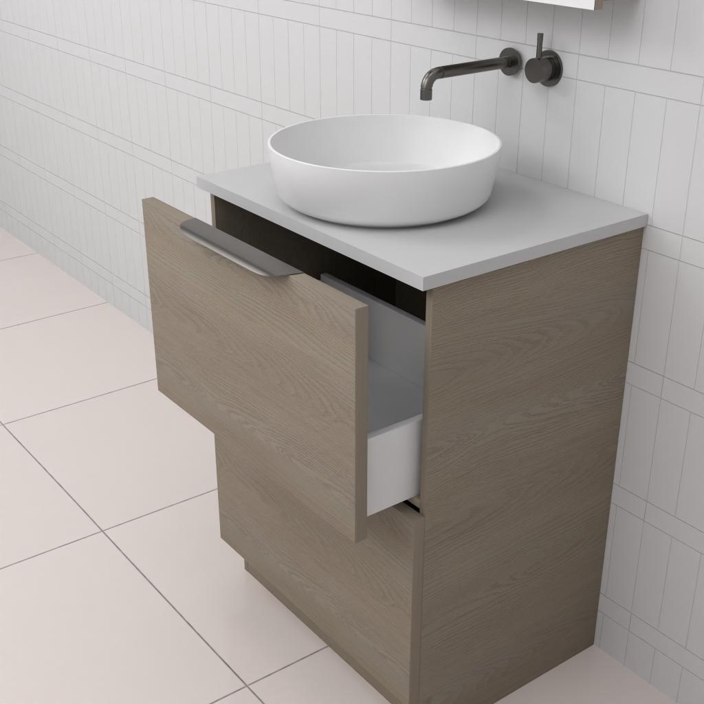 Celeste Duo - 600mm Smoked Ash Freestanding Vanity