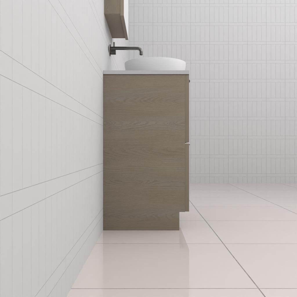 Celeste Duo - 600mm Smoked Ash Freestanding Vanity