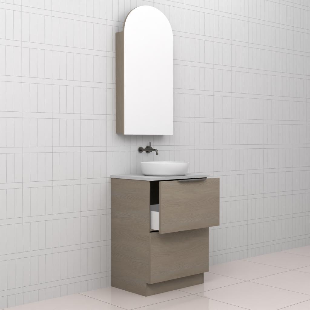 Celeste Duo - 600mm Smoked Ash Freestanding Vanity