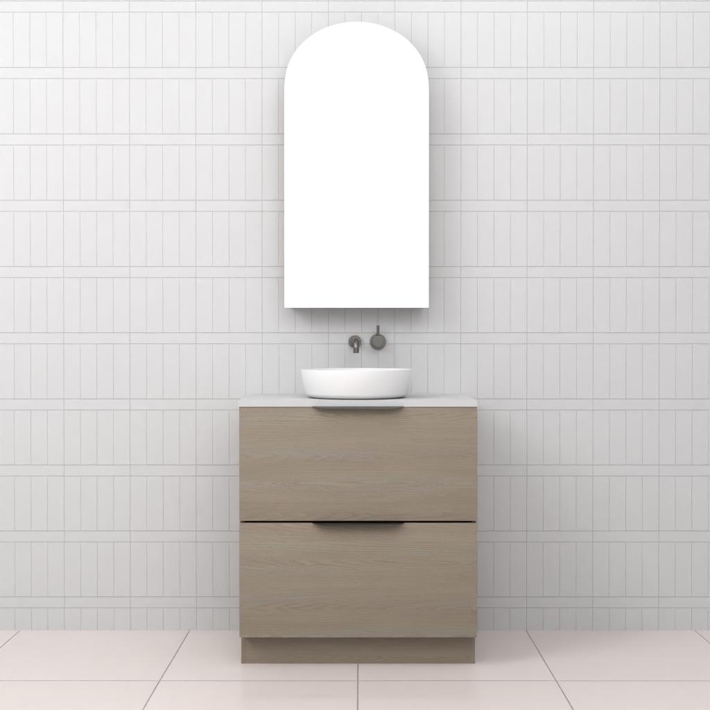 Celeste Duo - 750mm Smoked Ash Freestanding Vanity