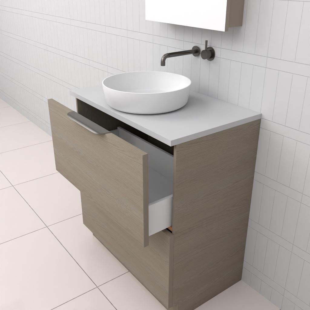 Celeste Duo - 750mm Smoked Ash Freestanding Vanity