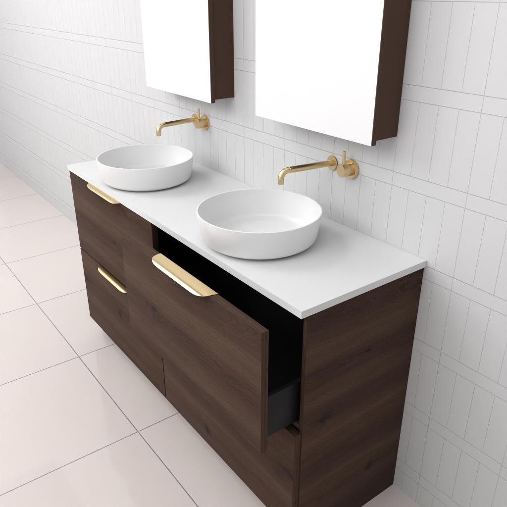 Celeste Duo - 1500mm Chestnut Freestanding Vanity