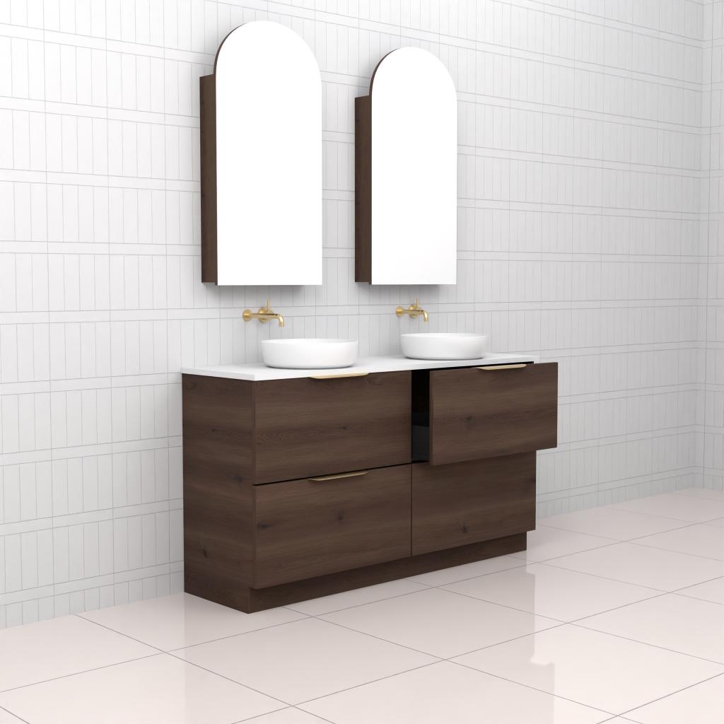 Celeste Duo - 1500mm Chestnut Freestanding Vanity