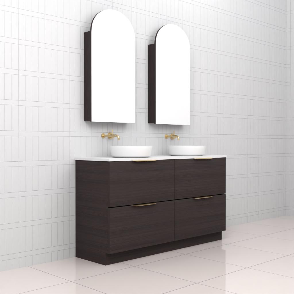 Celeste Duo - 1500mm Espresso Oak Freestanding Vanity