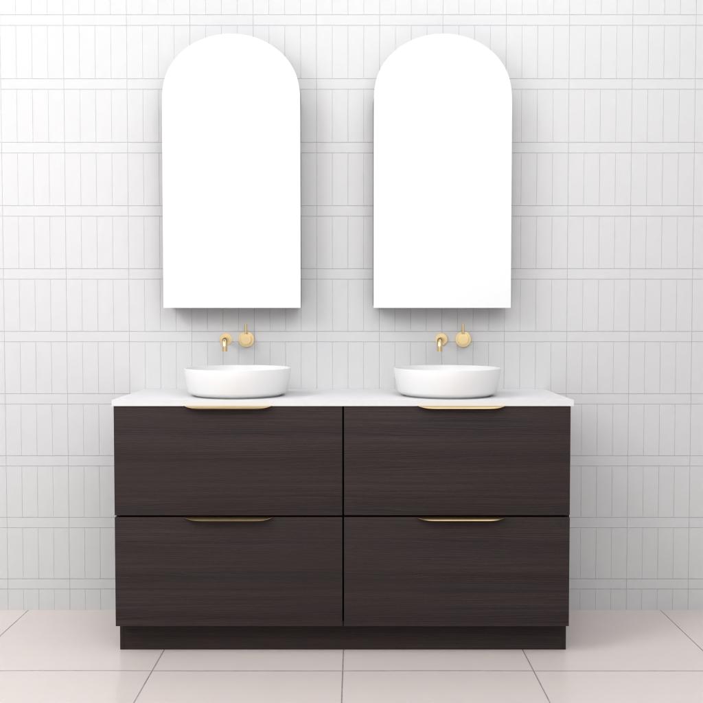 Celeste Duo - 1500mm Espresso Oak Freestanding Vanity