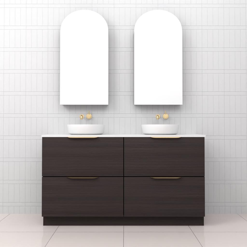 Celeste Duo - 1500mm Espresso Oak Freestanding Vanity