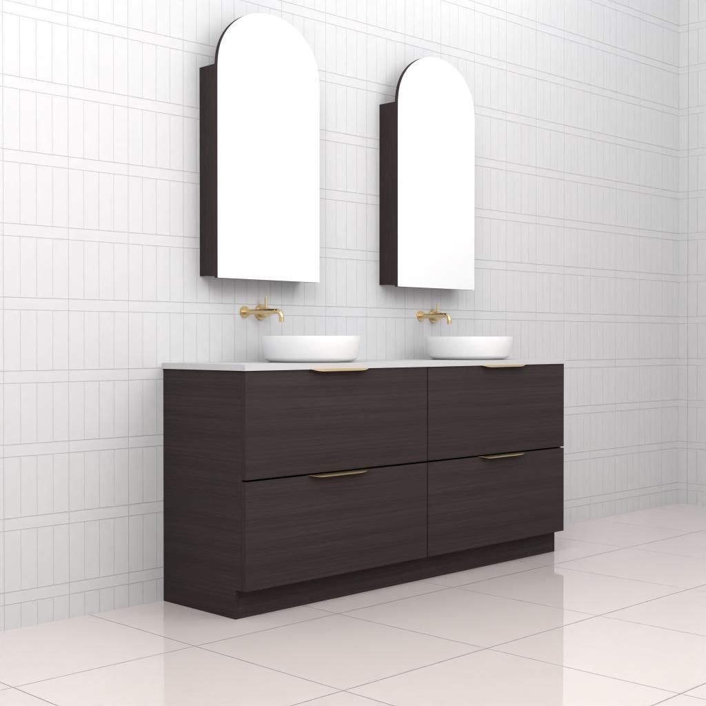 Celeste Duo - 1800mm Espresso Oak Freestanding Vanity