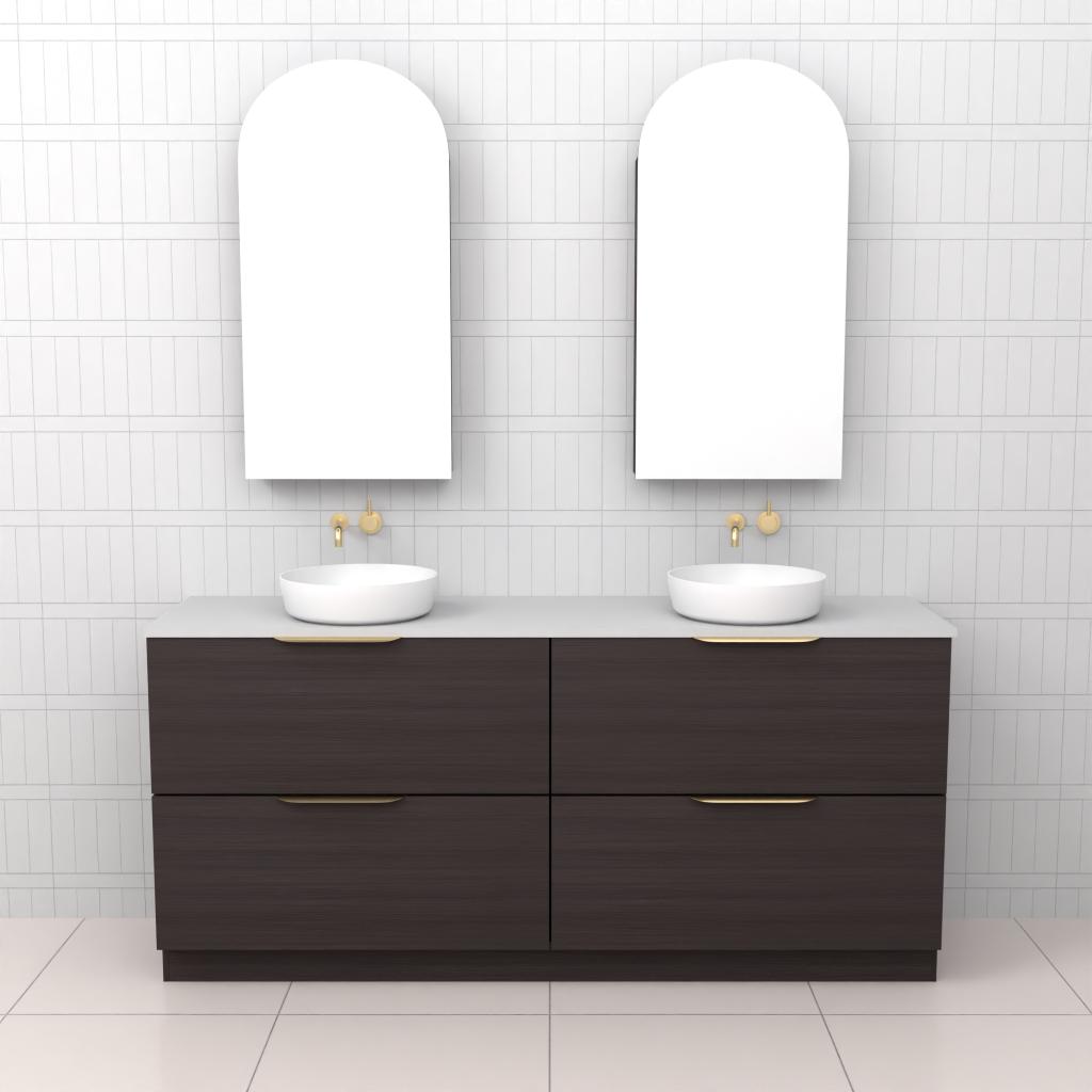Celeste Duo - 1800mm Espresso Oak Freestanding Vanity